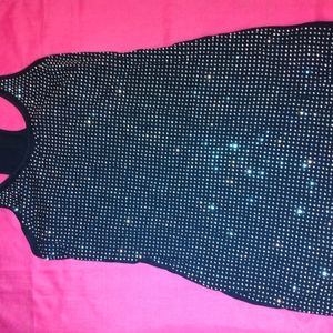 Women's black bling mini JLO stretch dress med